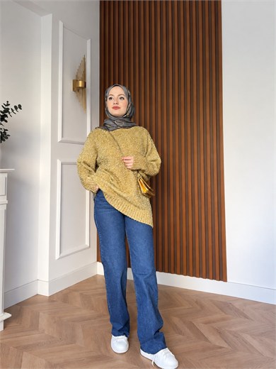 MEYSADESIGN TRİKO KAZAK Simli Triko Kazak Gold