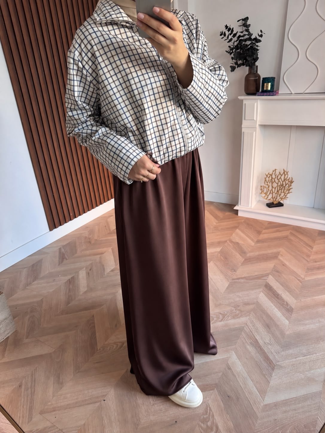 MEYSA CEKET Muadil Kareli Ceket Lacivert Kahve