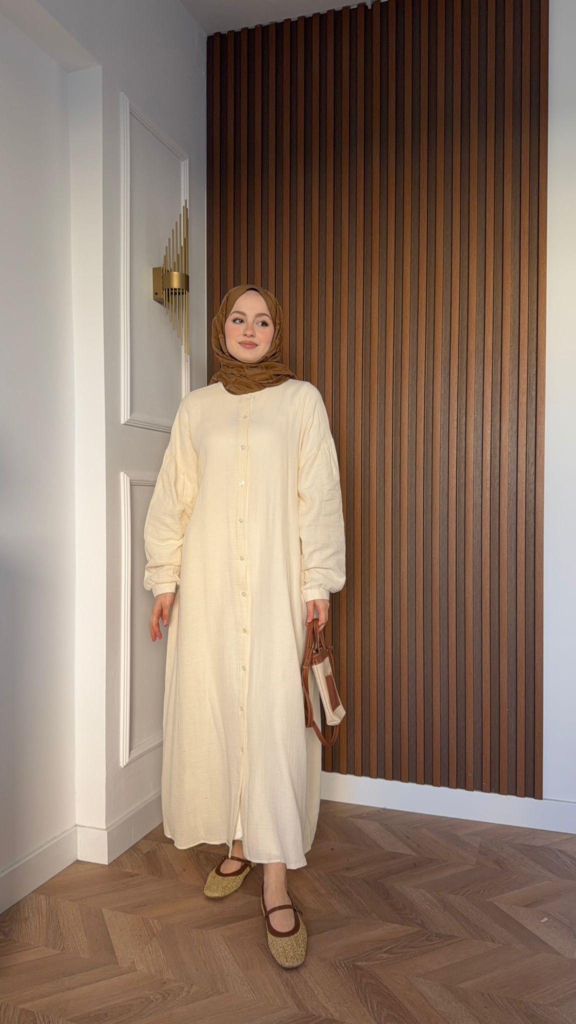 MEYSA DRESSES Müslin Gömlek Elbise Krem