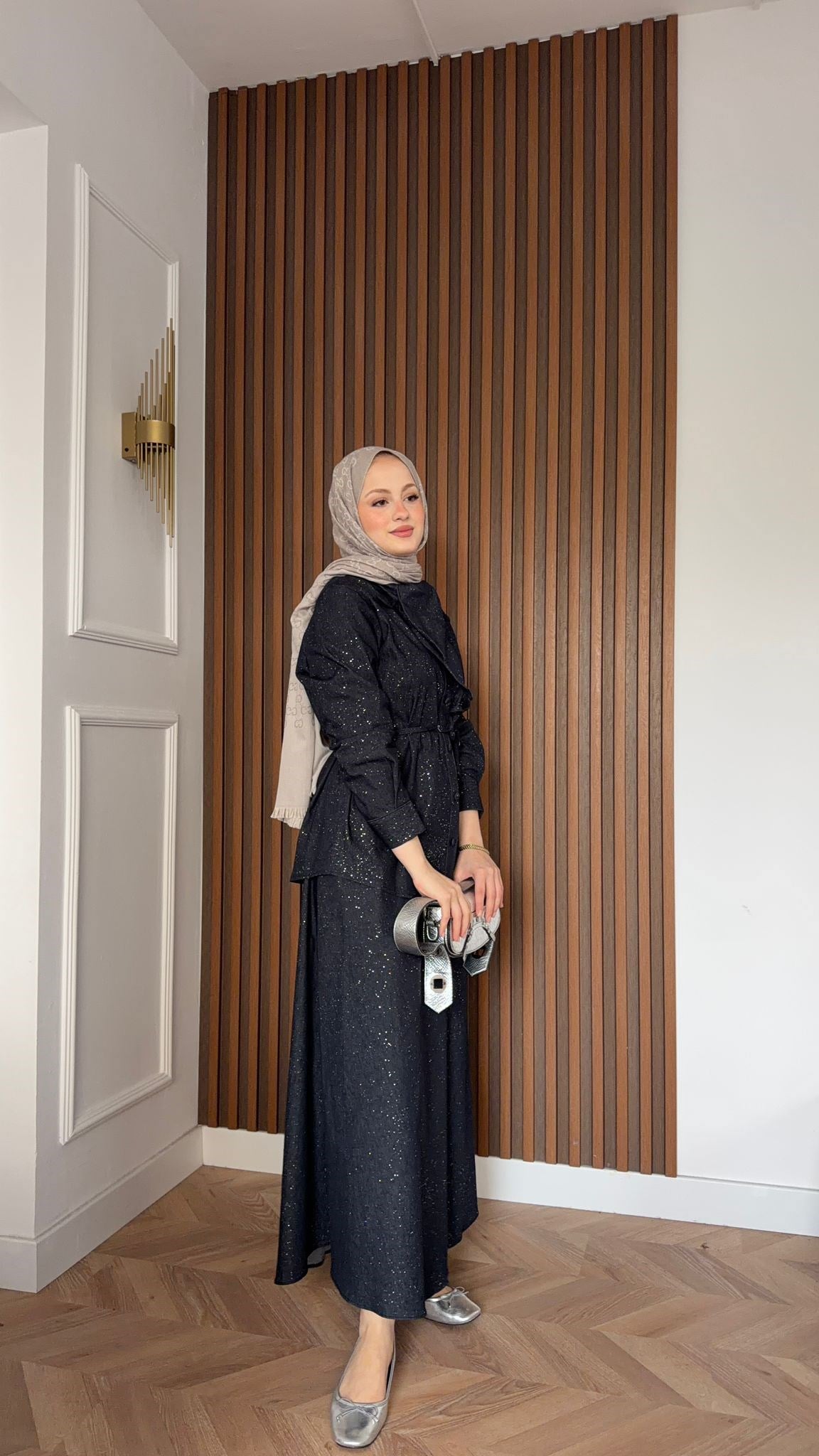 MEYSA ETEK TAKIM Duru Simli Etekli Takım Lacivert