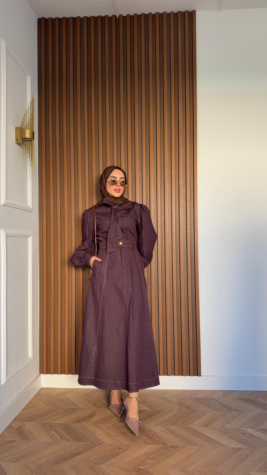 MEYSA SKIRT SETS Fiyonklu Denim Etek Takım Bordo