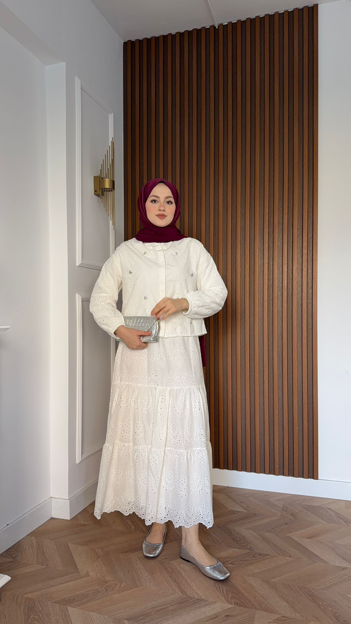MEYSA SKIRT SETS İşlemeli Fisto Etekli Takım Beyaz