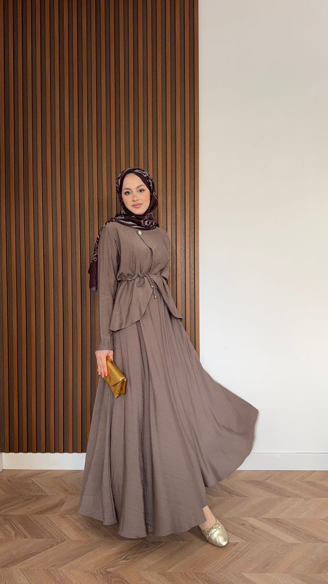 MEYSA SKIRT SETS Josef Tensel Etekli Takım Vizon