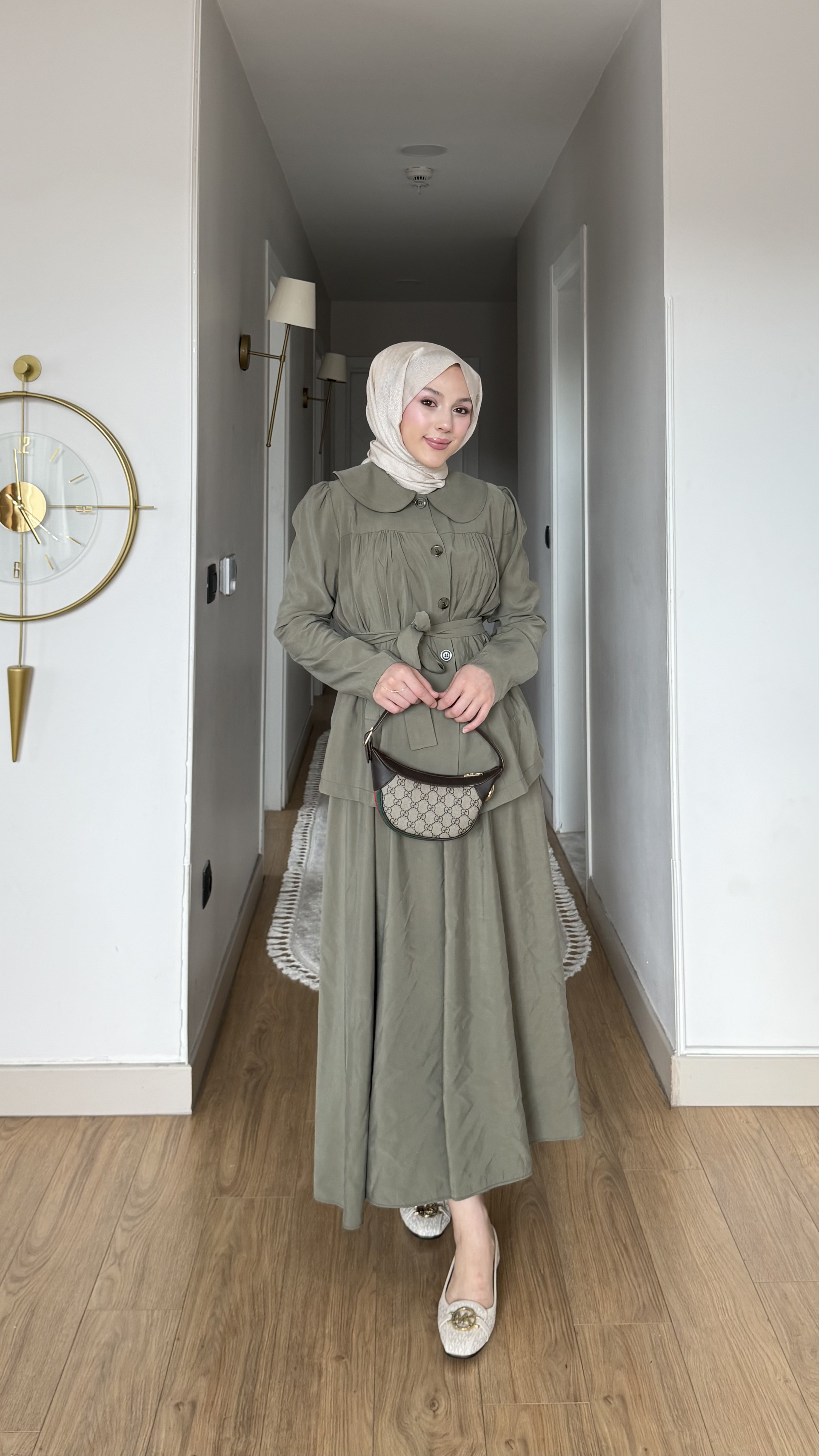 MEYSA SKIRT SETS Seymen Bebe Yaka Tensel Etekli Takım Haki