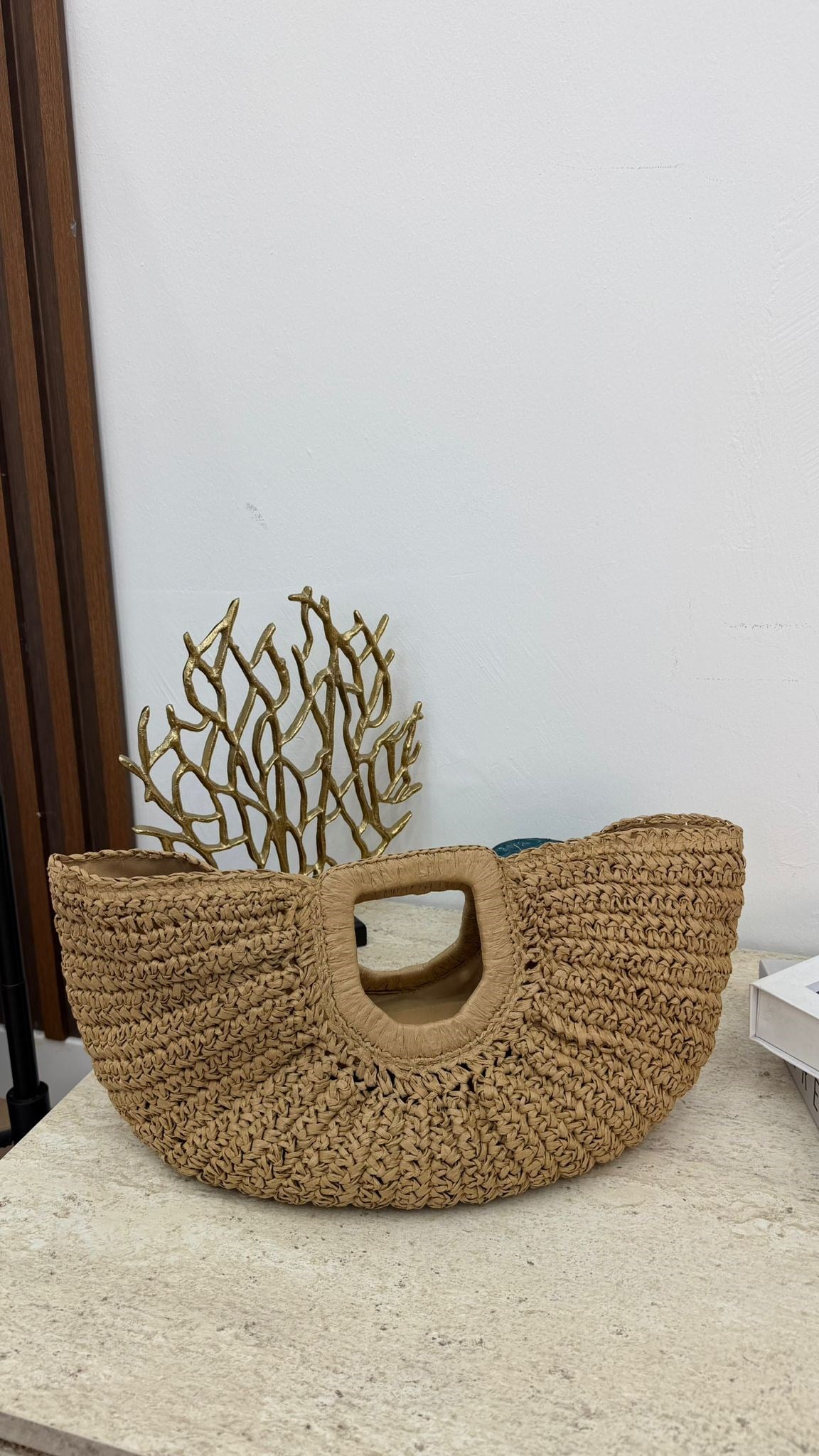 MEYSA HASIR ÇANTA El Örgüsü Hasır Çanta Camel - CNT1052