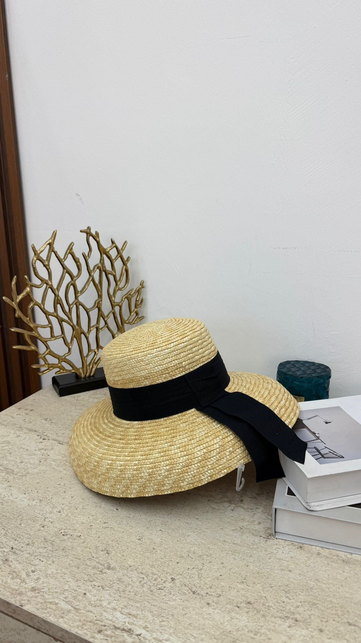 MEYSA HASIR ŞAPKA Bombeli Kuşaklı Bej Doğal Hasır Şapka - HSR2129