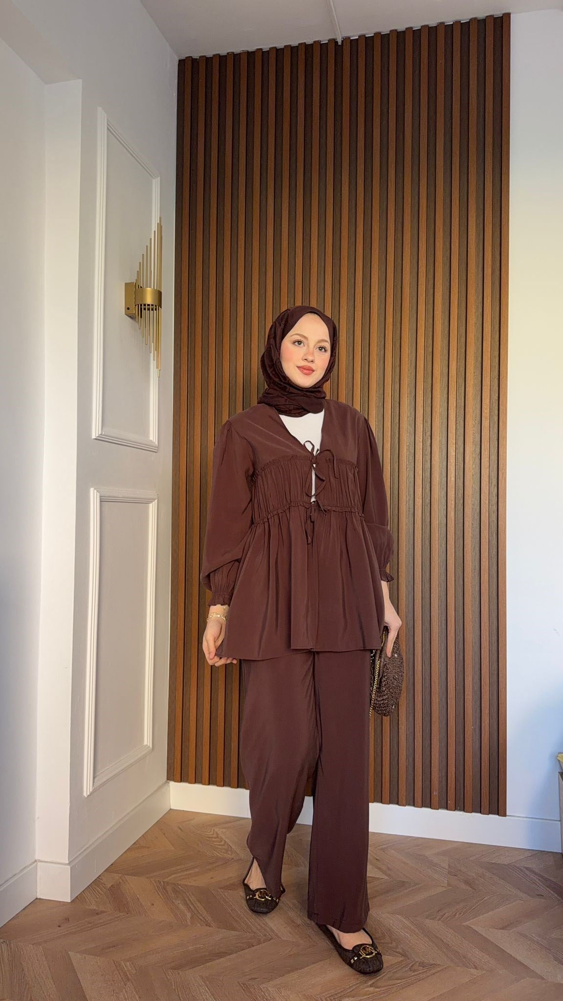 MEYSA PANTOLON TAKIM Garden Tensel İkili Takım Acı Kahve