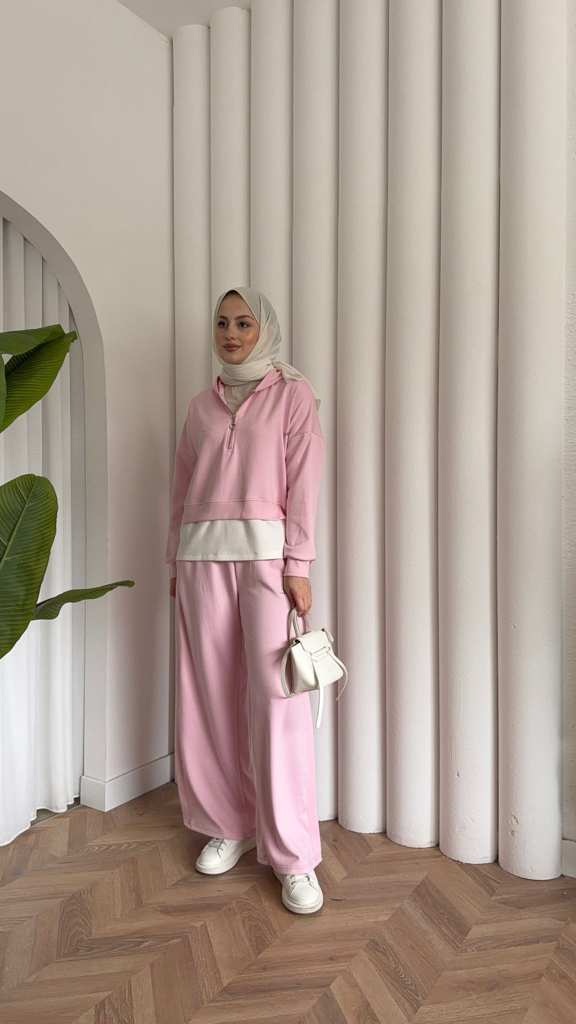 MEYSA TROUSER SETS Muadil Parçalı Oysh İkili Takım Pudra Pembesi