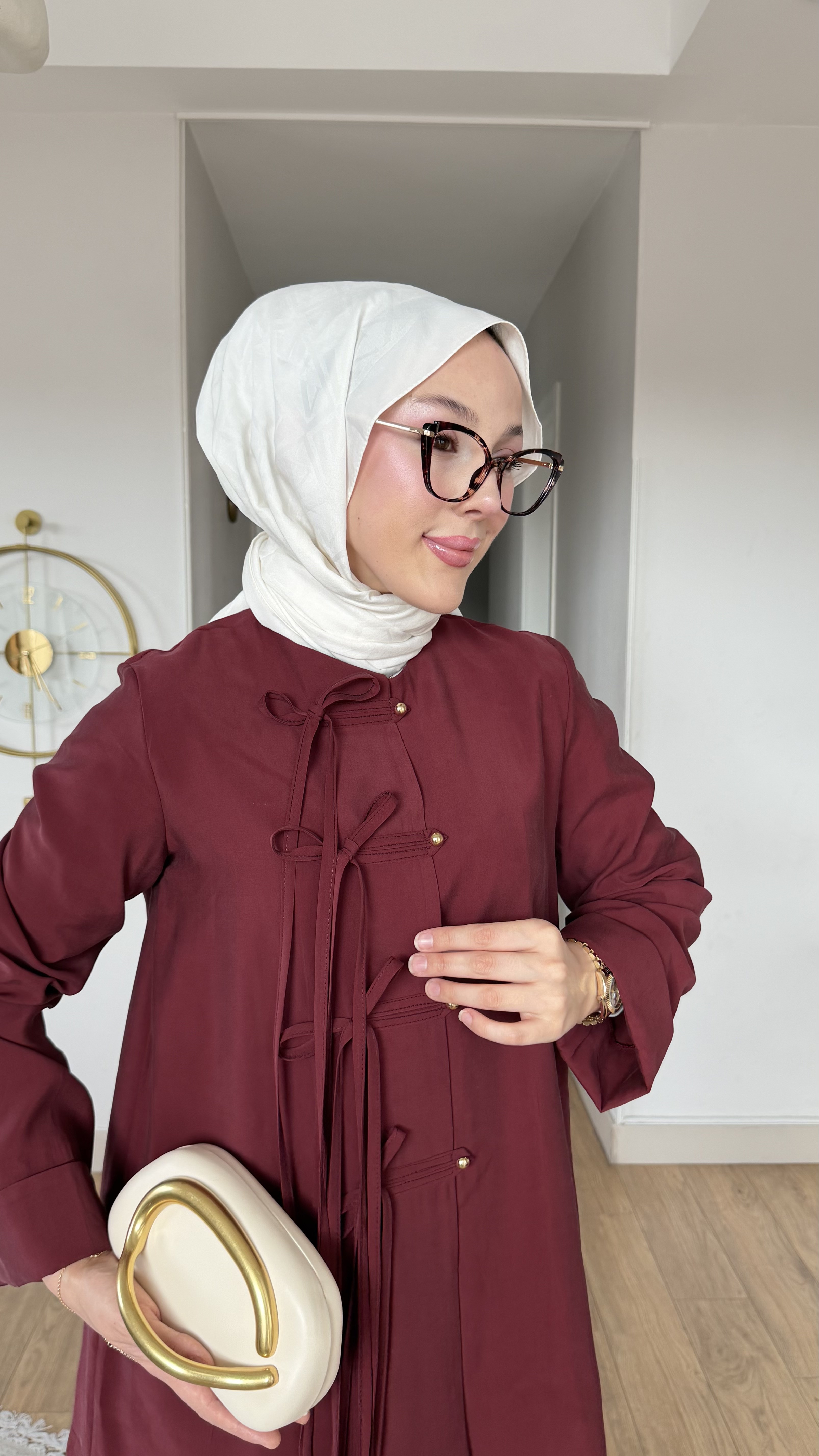 MEYSA TROUSER SETS Saçaklı Tensel Pantolonlu Takım Bordo