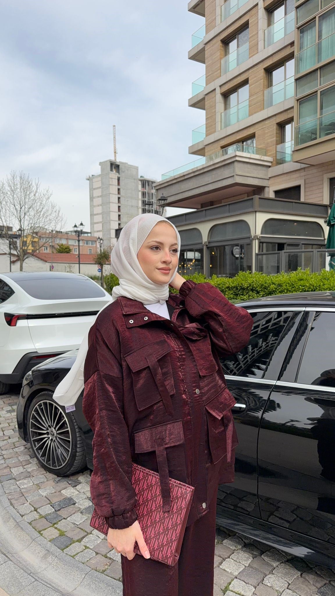 MEYSA PANTOLON TAKIM Tasarım Jakarlı İkili Takım Bordo