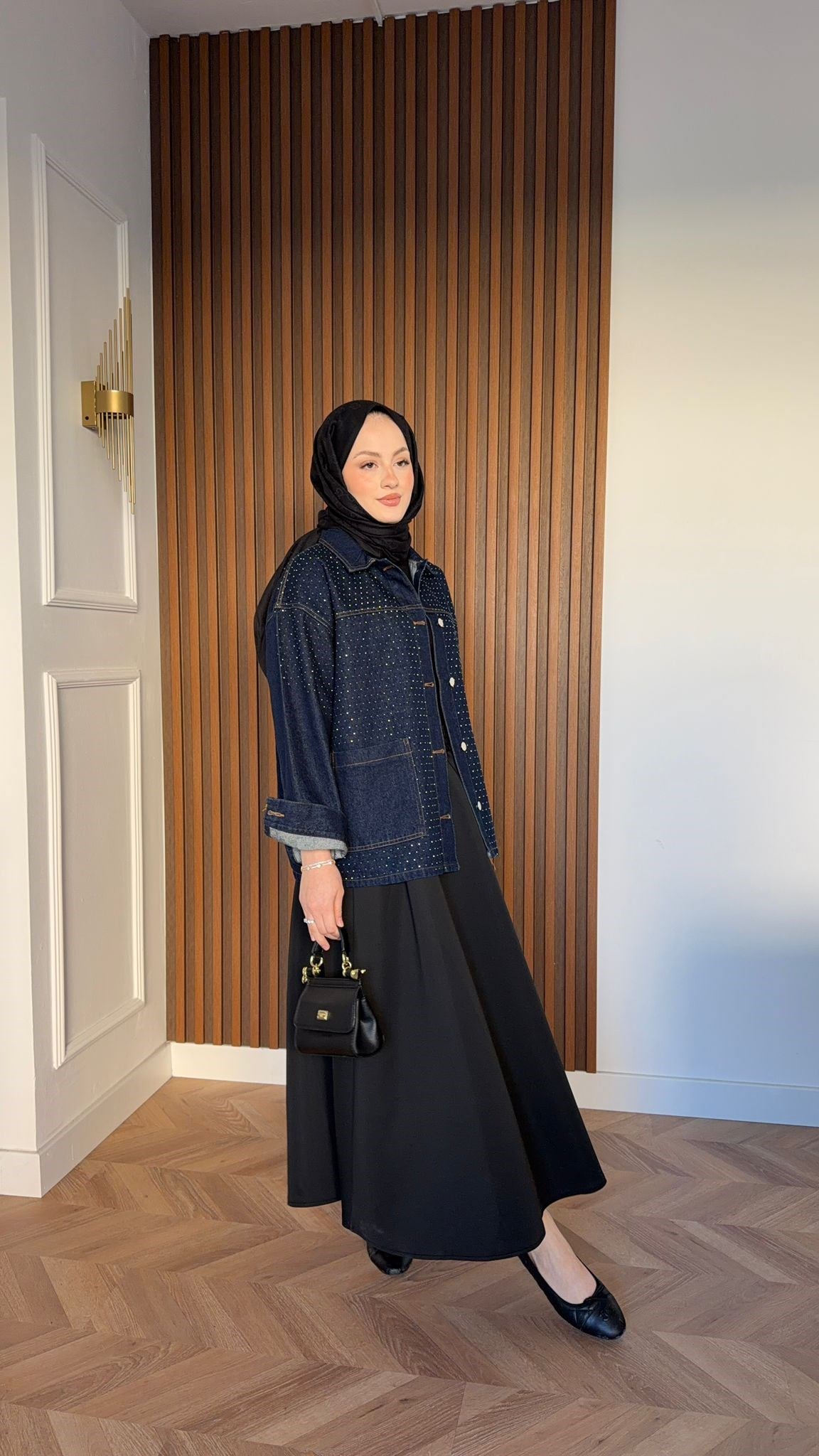 MEYSA TROUSER SETS Taşlı Denim Ceket Koyu Mavi