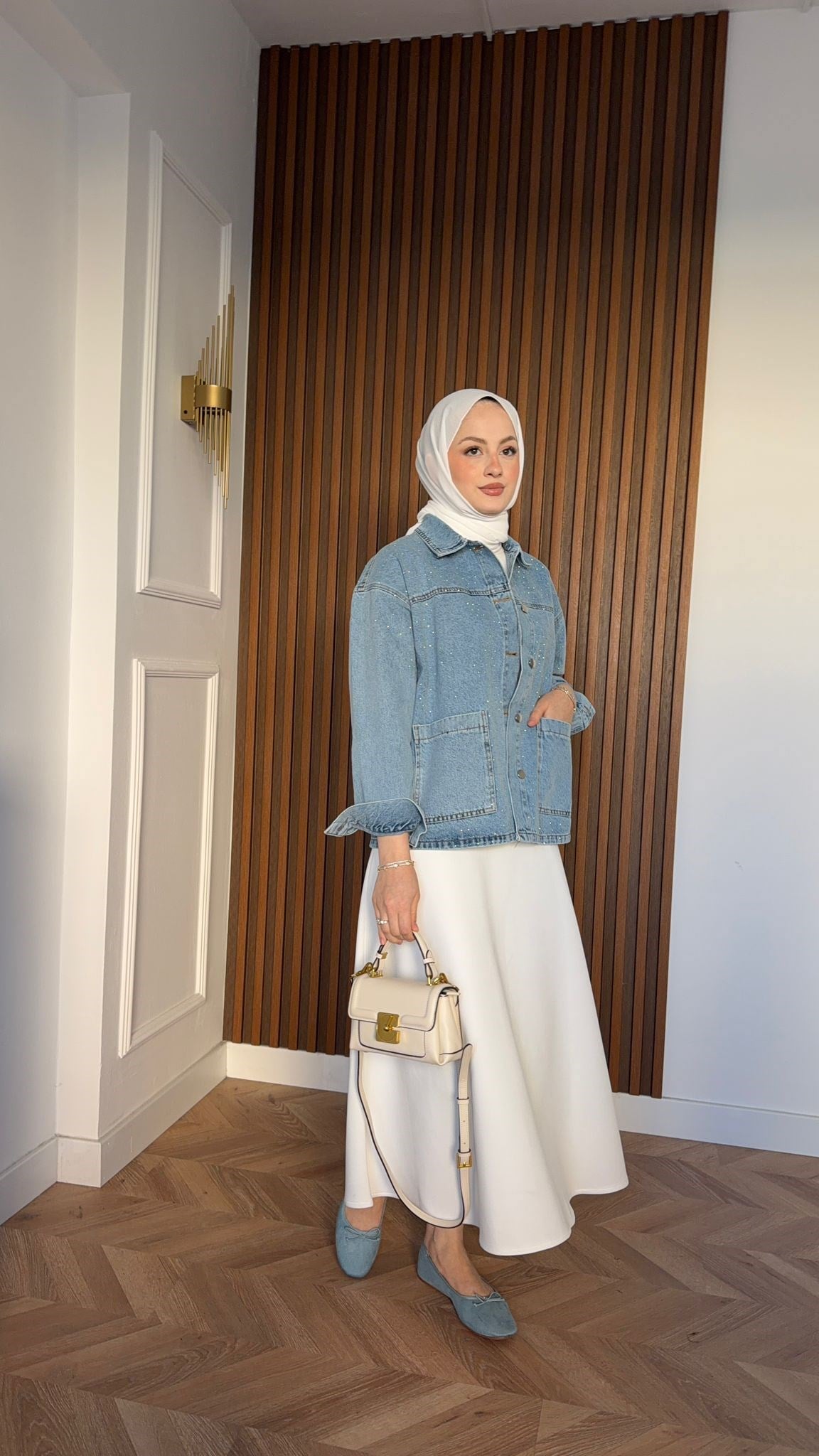 MEYSA PANTOLON TAKIM Taşlı Denim Ceket Açık Mavi