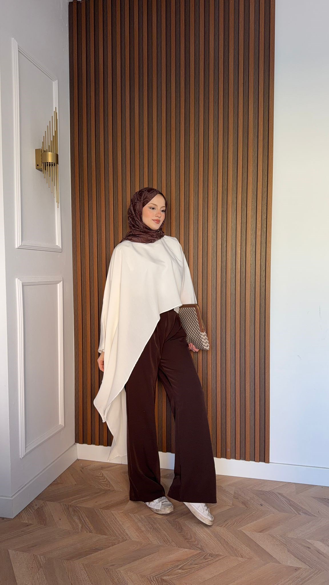 MEYSADESIGN BLUZ Asimetrik Yarasa Kol Bluz Ekru