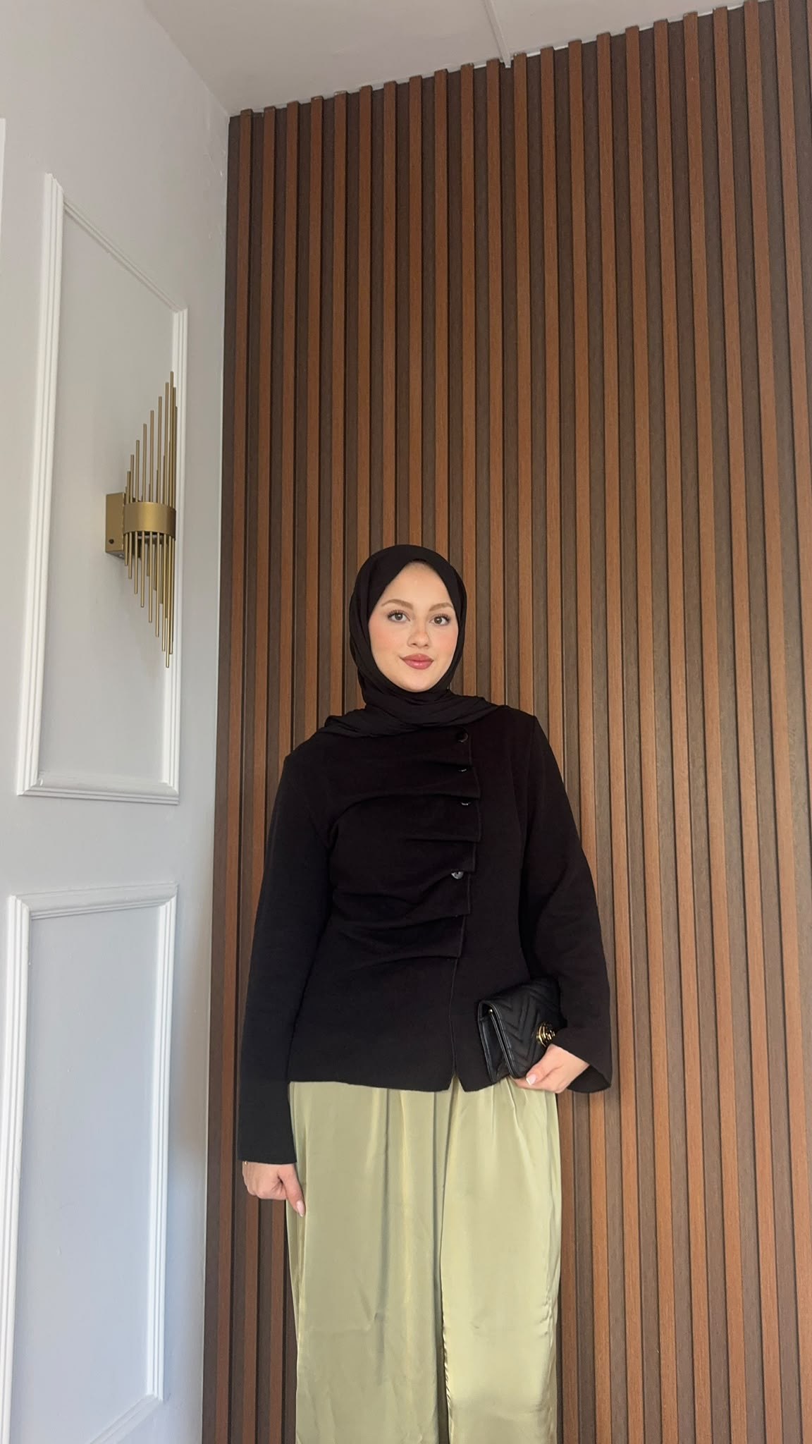 MEYSADESIGN BLUZ Çapraz Düğmeli Örme Bluz Siyah