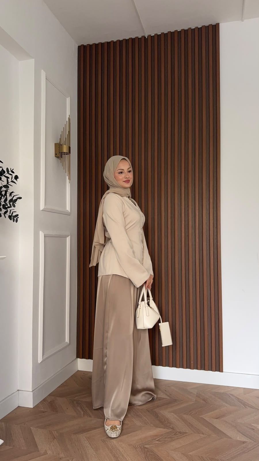 MEYSADESIGN BLUZ Soio Düğmeli Bluz Bej