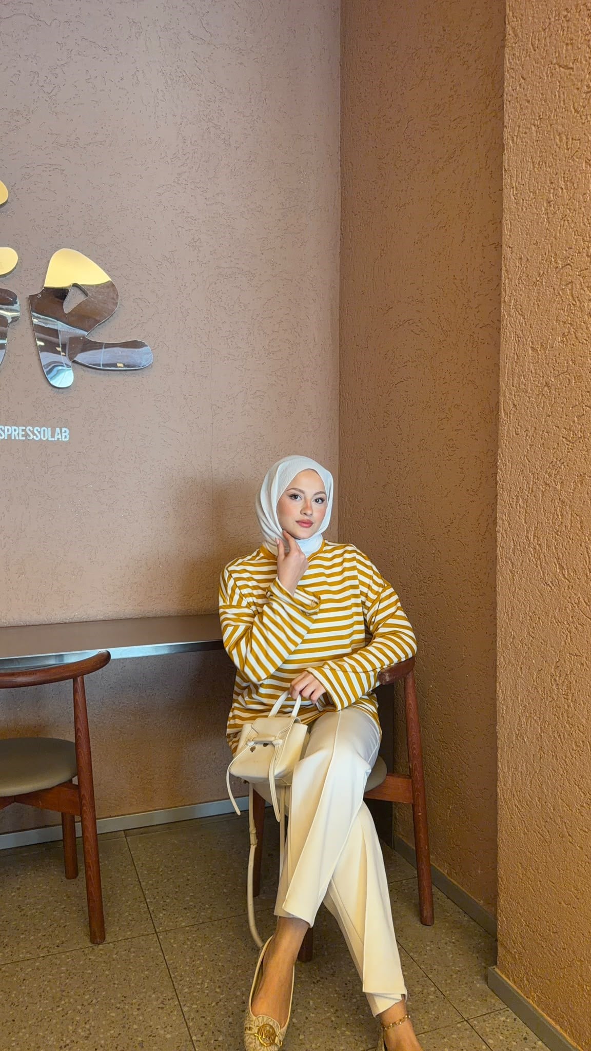 MEYSADESIGN BODY Çizgili Basic Badi Hardal