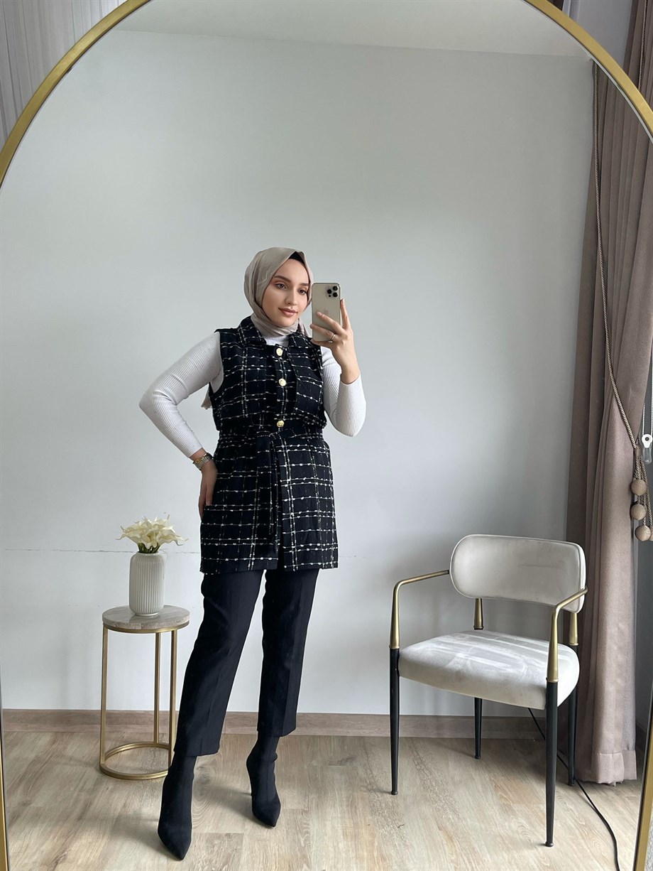 Gold Düğmeli Siyah Tüvit Ceket | Meysadesign | En Trend Kadın Giyim  Mağazası | Yeni Sezonda Modern Güçlü ve Minimal - Bu Aya Özel Fiyatlar
