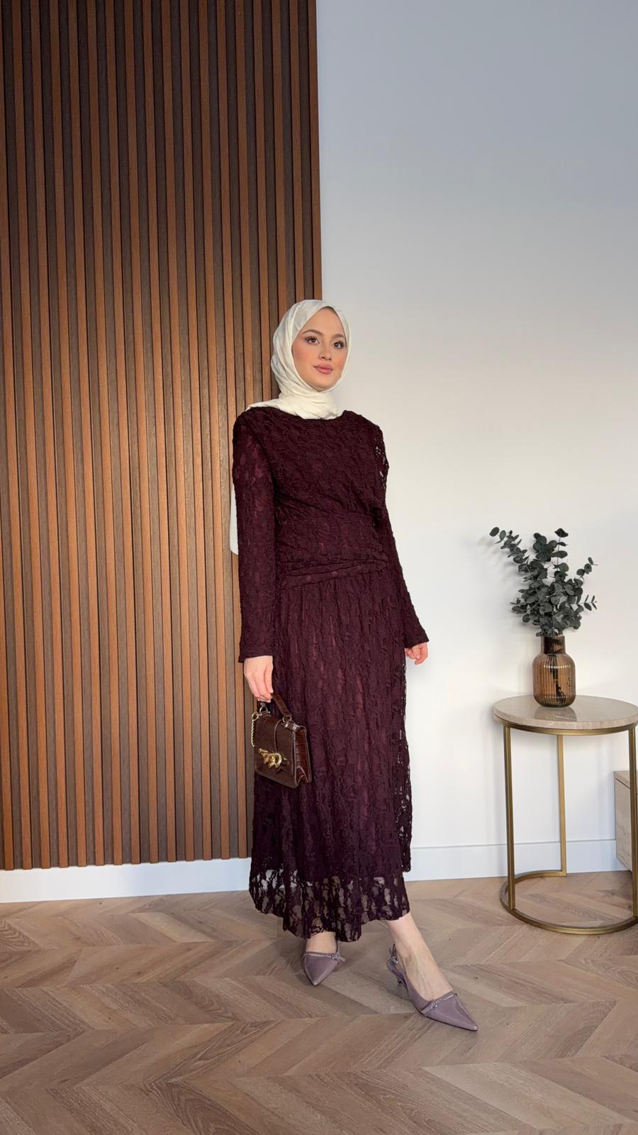 Beyance Dress Burgundy