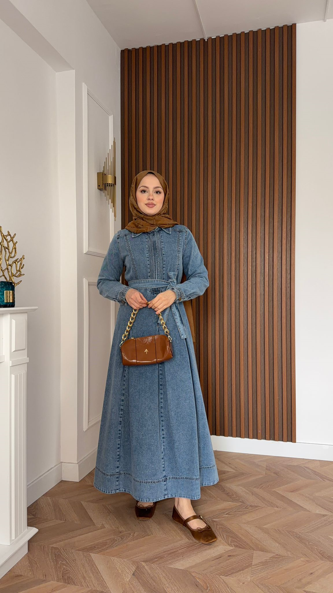 MEYSADESIGN DRESSES Bomonti Önü Fermuarlı Kot Elbise Açık Mavi