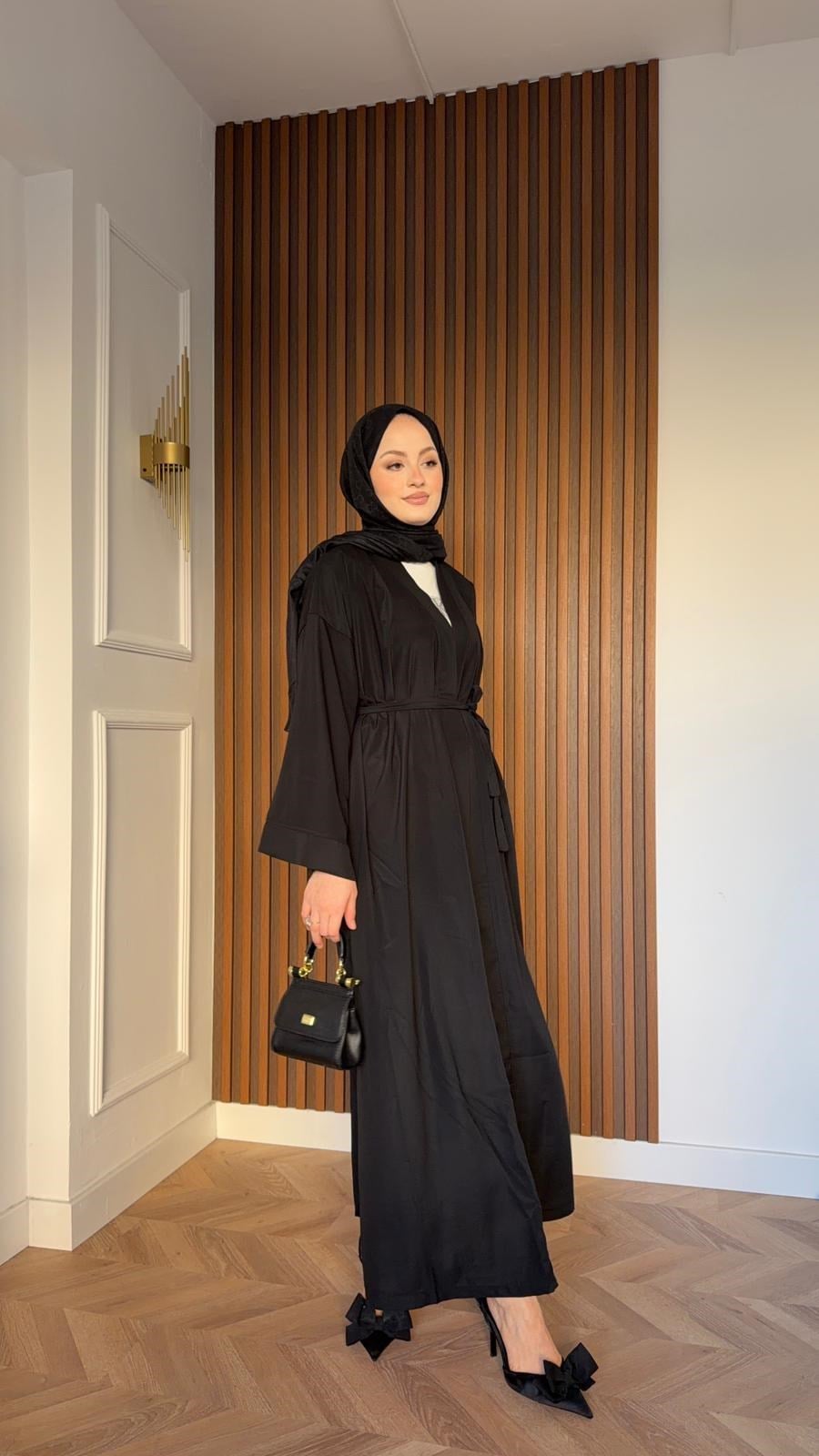 MEYSADESIGN DRESSES Bornova Dubai Krep Abaya Siyah
