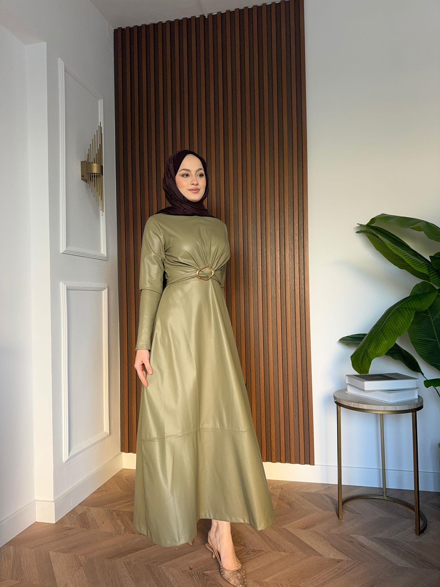 Gold Accessories Leather Dress