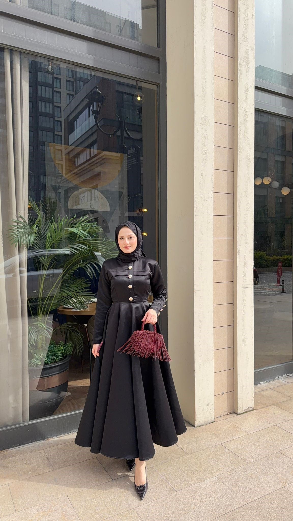 MEYSADESIGN ELBİSELER Hera Volanlı Abiye Siyah