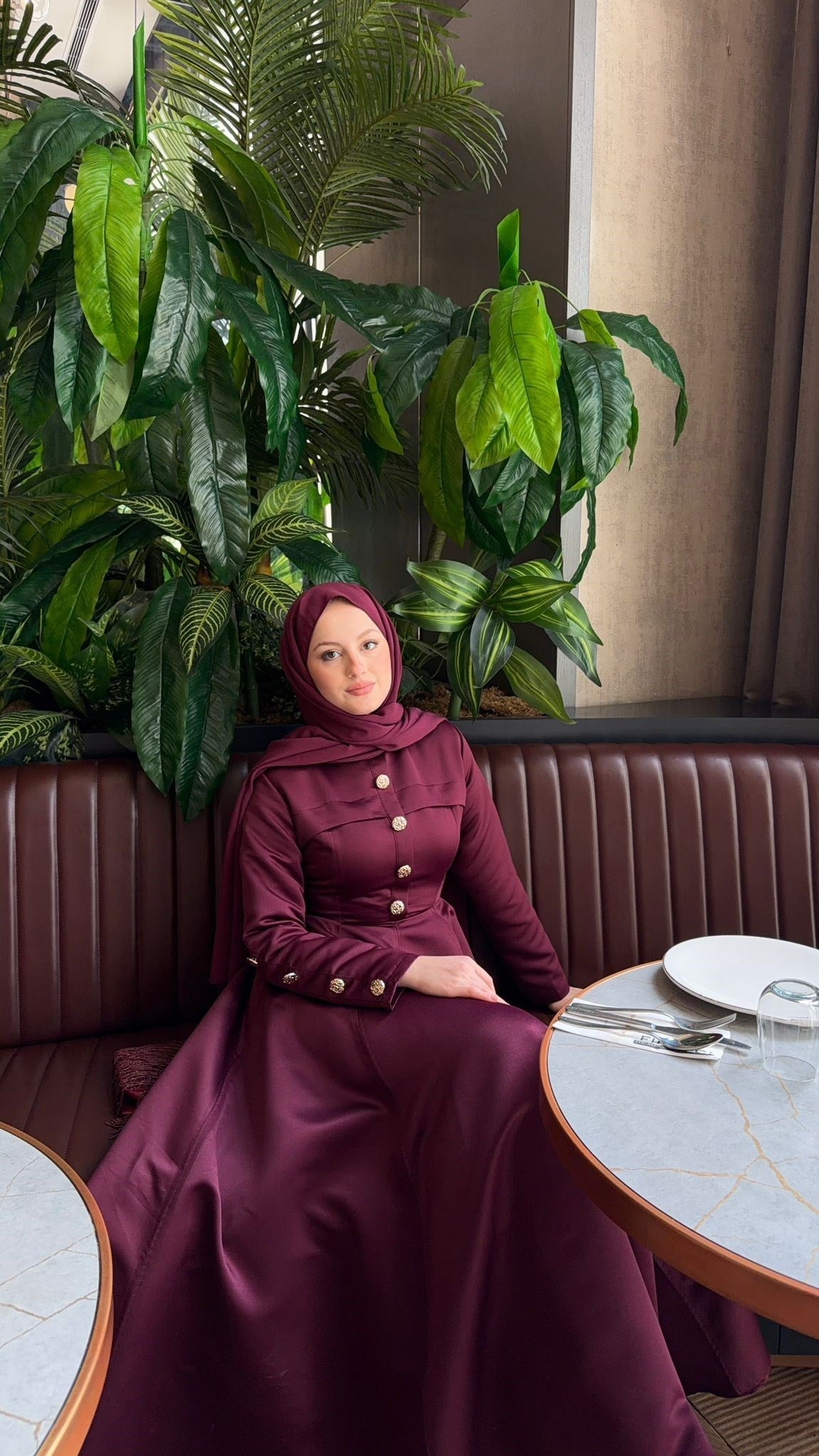 MEYSADESIGN ELBİSELER Hera Volanlı Abiye Bordo