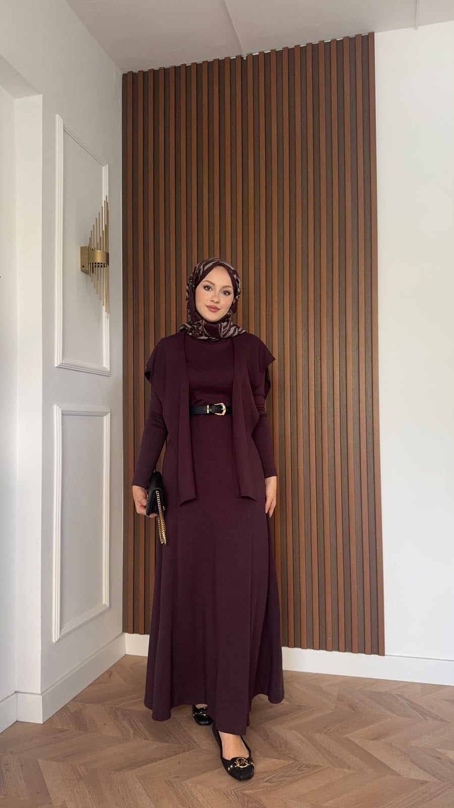MEYSADESIGN ELBİSELER İdil Oysh Yakalı Elbise Bordo