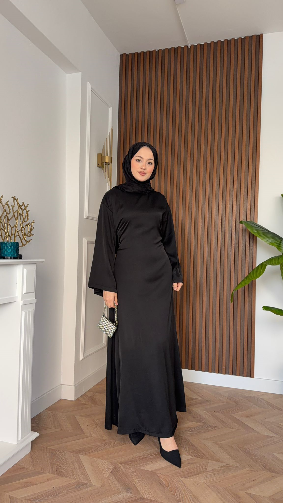 Kiss Satin Waist-Tie Dress Dress Black