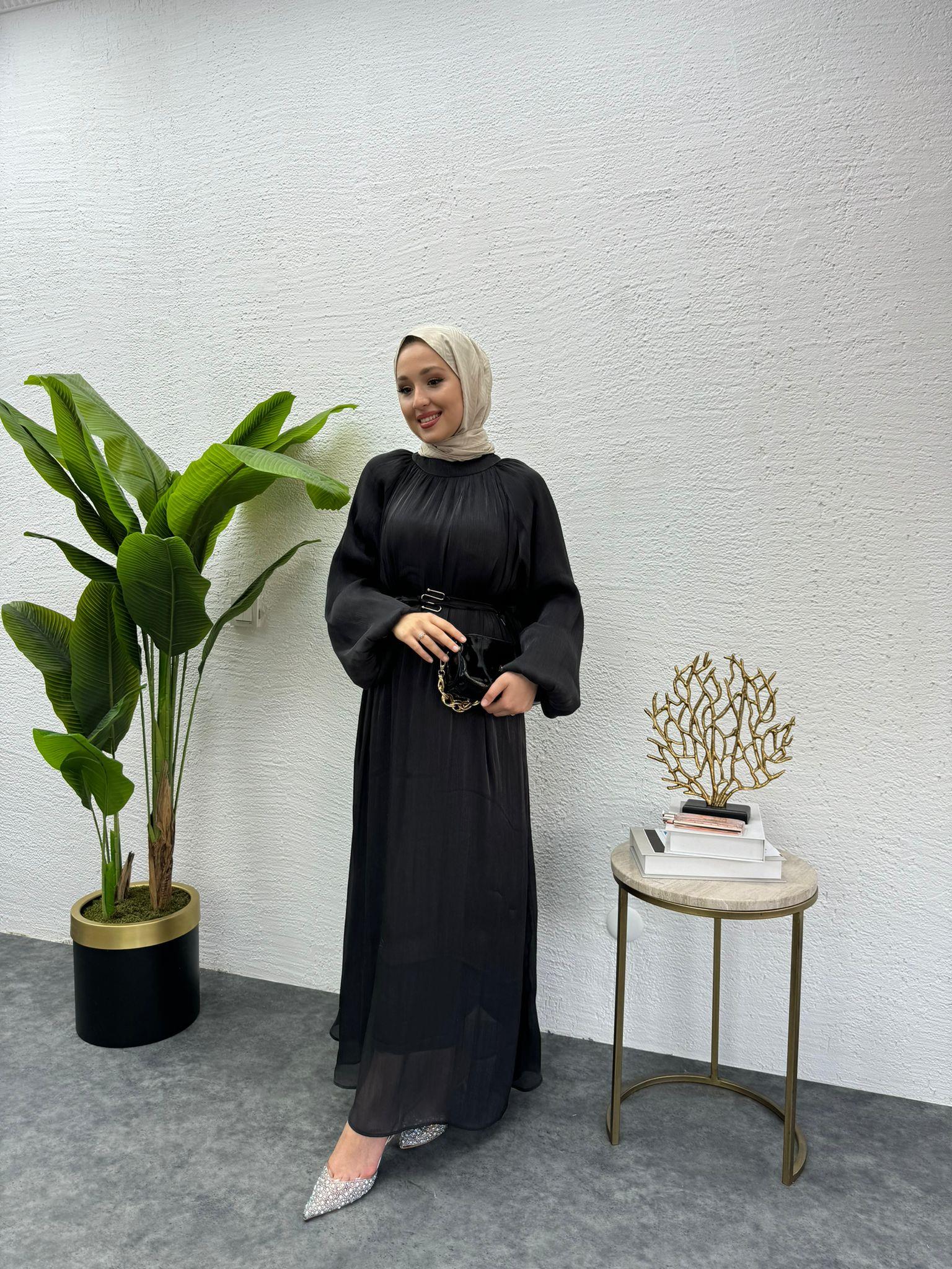 Crystal Voile Dress Black