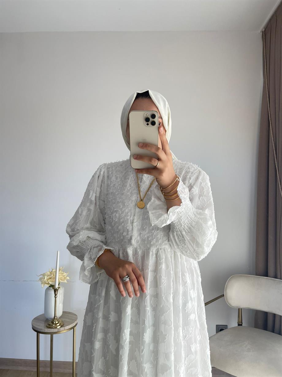 Püskül Detaylı Şifon Elbise Beyaz | Meysadesign | En Trend Kadın Giyim  Mağazası | Yeni Sezonda Modern Güçlü ve Minimal - Bu Aya Özel Fiyatlar