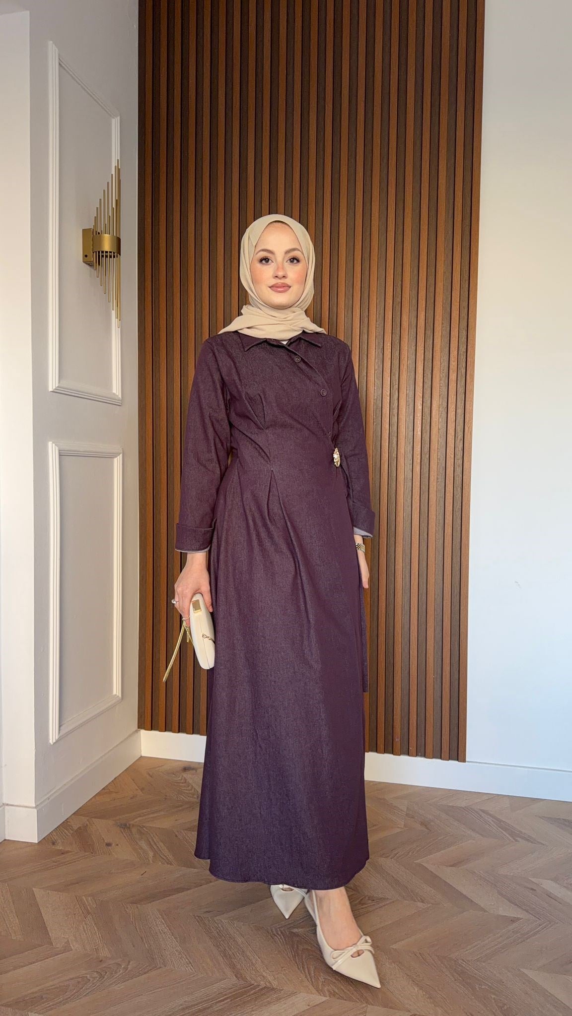 MEYSADESIGN DRESSES Sare Gül Broşlu Elbise Bordo