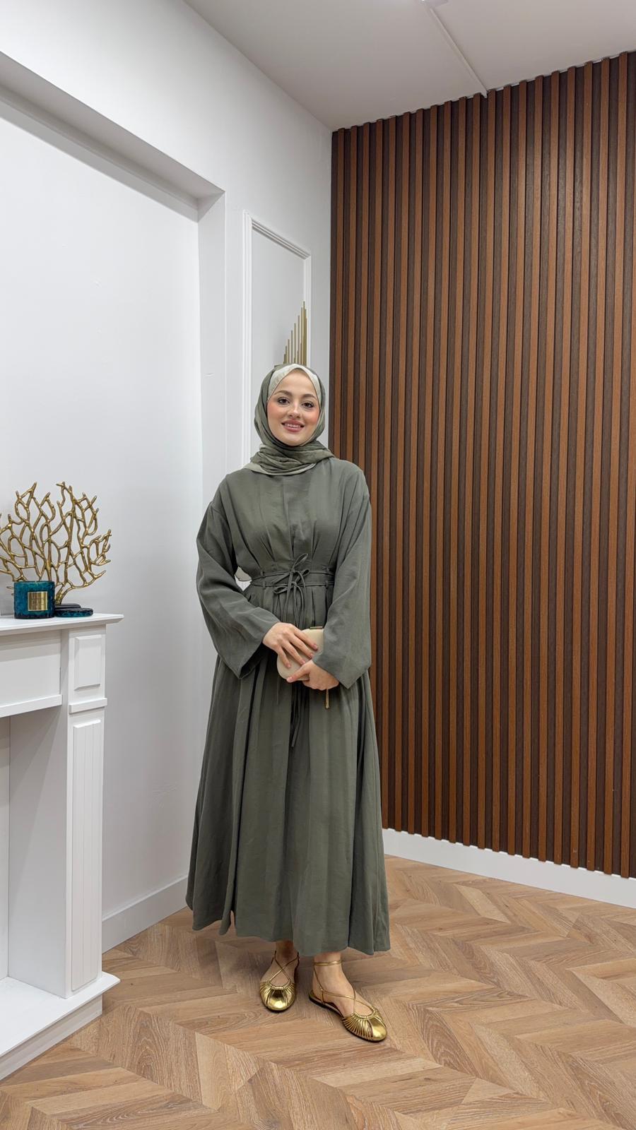 Vera Waist Detail Dress Khaki