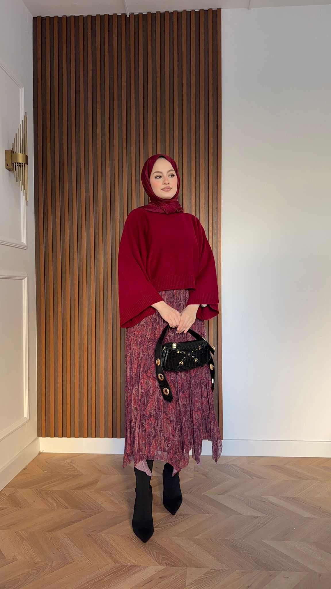 MEYSADESIGN SKIRTS Etnik Desen Floklu Tül Etek Haki