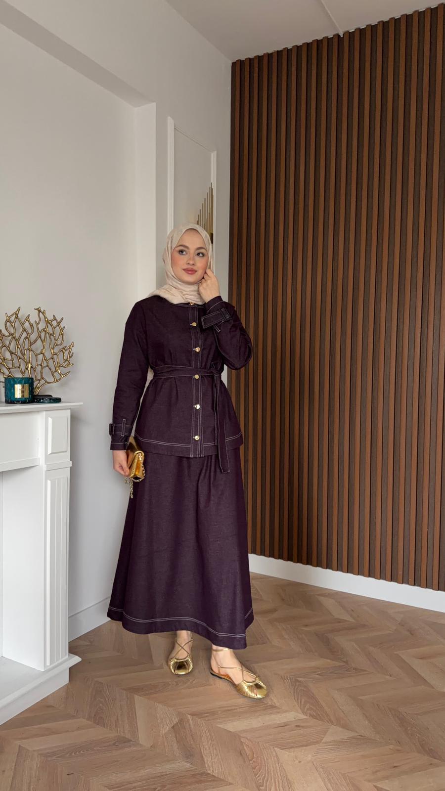 Alinda Skirt Set Plum