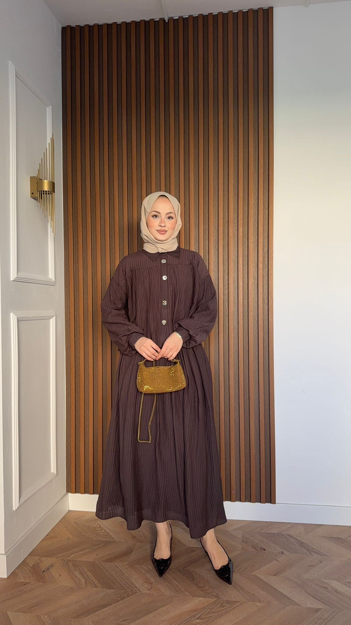 MEYSADESIGN SKIRT SETS Beril Vual Etekli Takım Acı Kahve