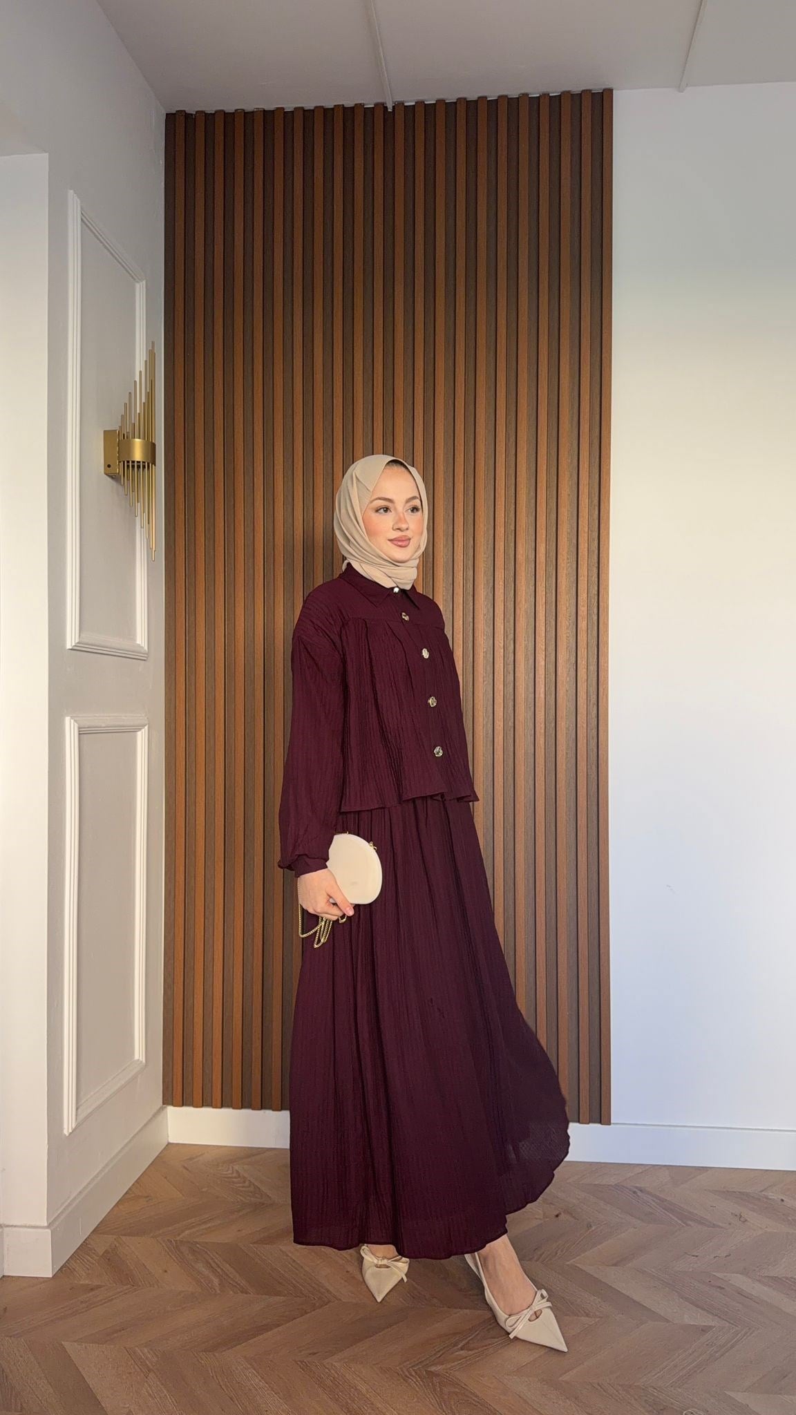 MEYSADESIGN SKIRT SETS Beril Vual Etekli Takım Bordo