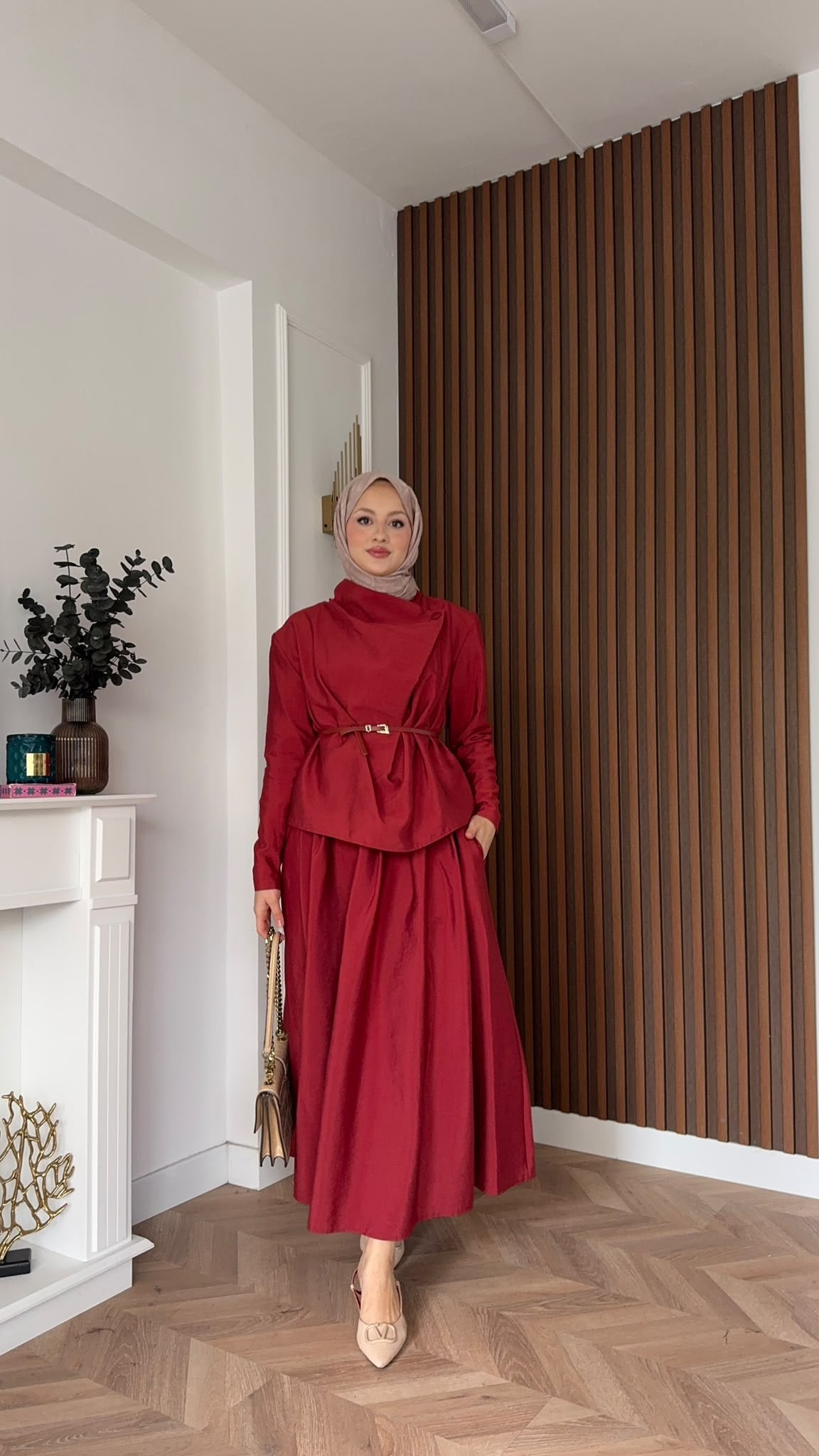 MEYSADESIGN ETEK TAKIM Hale Etekli Takım Bordo