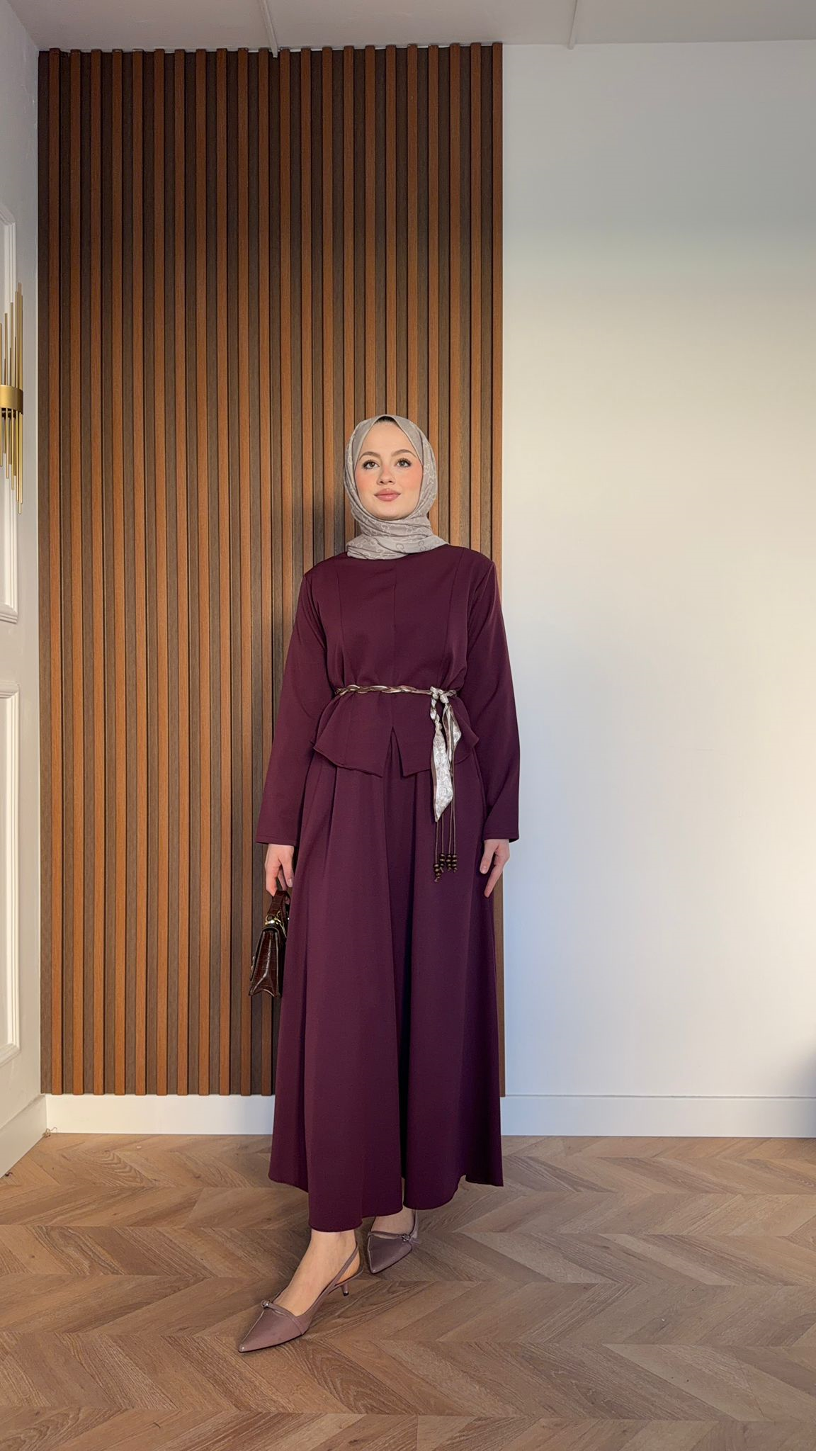 MEYSADESIGN SKIRT SETS Melissa Krep Etekli Takım Bordo
