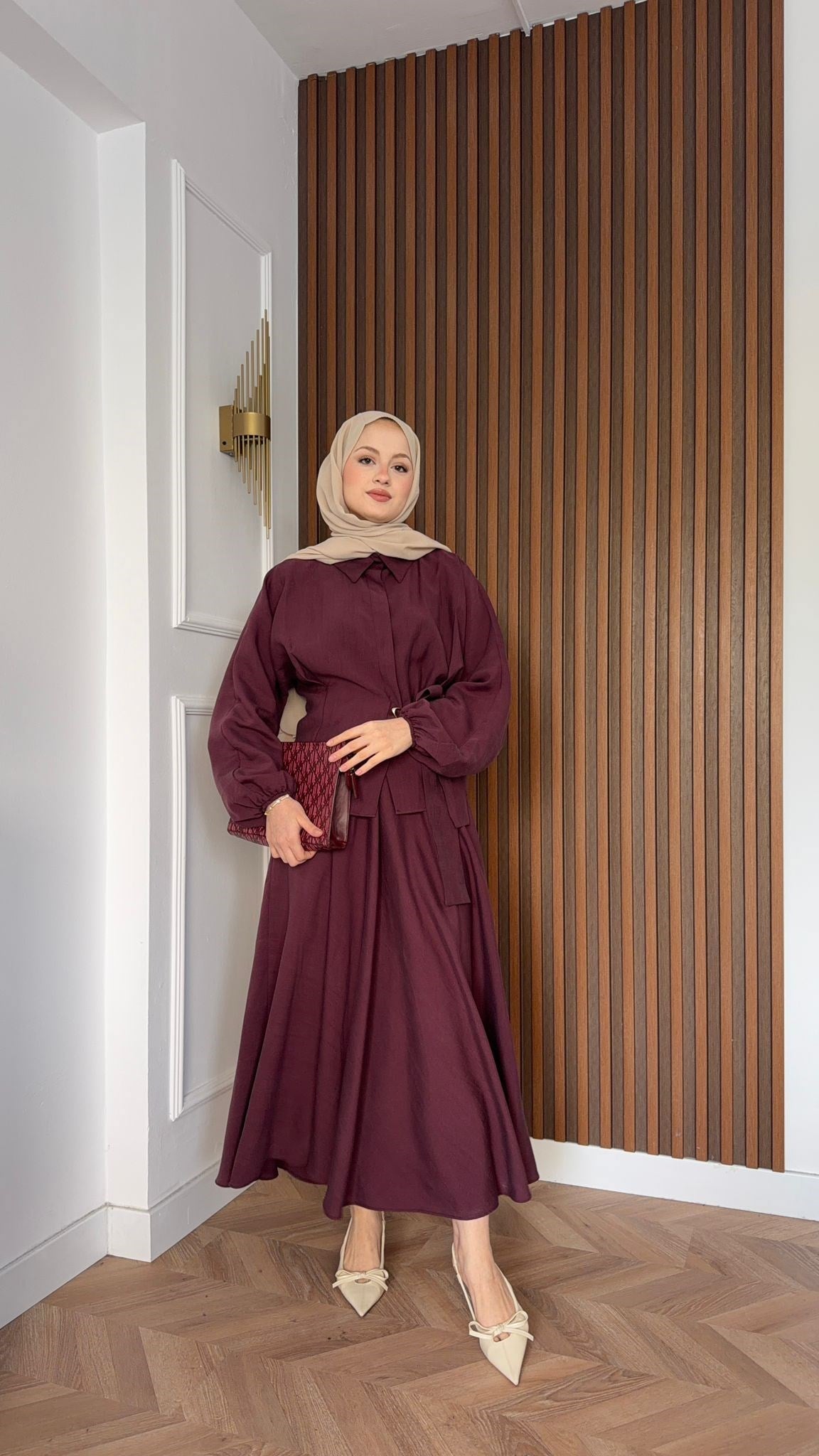 MEYSADESIGN ETEK TAKIM Movi Tensel Etekli Takım Bordo