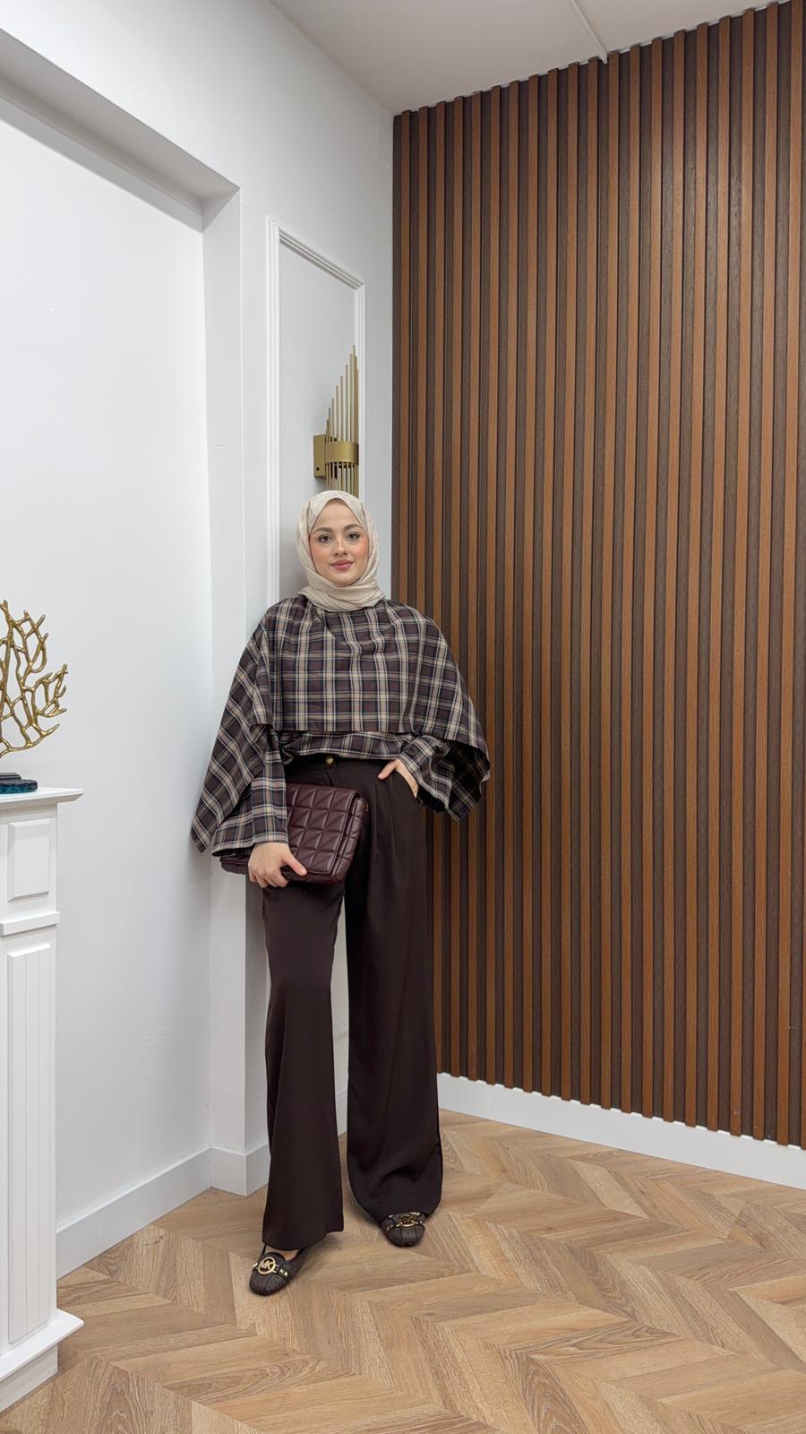 Scarf Plaid Shirt Khaki