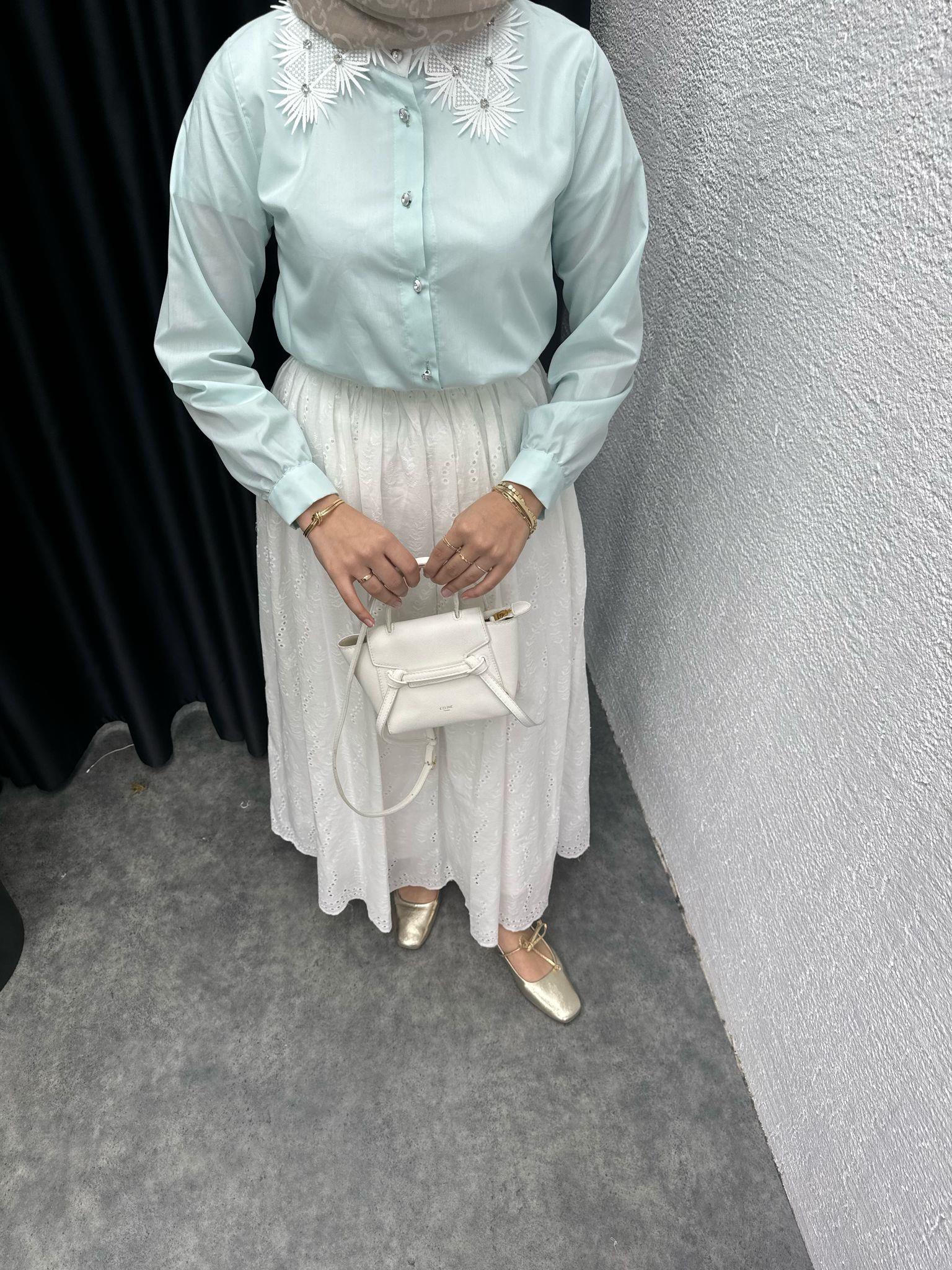 Collar Poplin Shirt Su Green