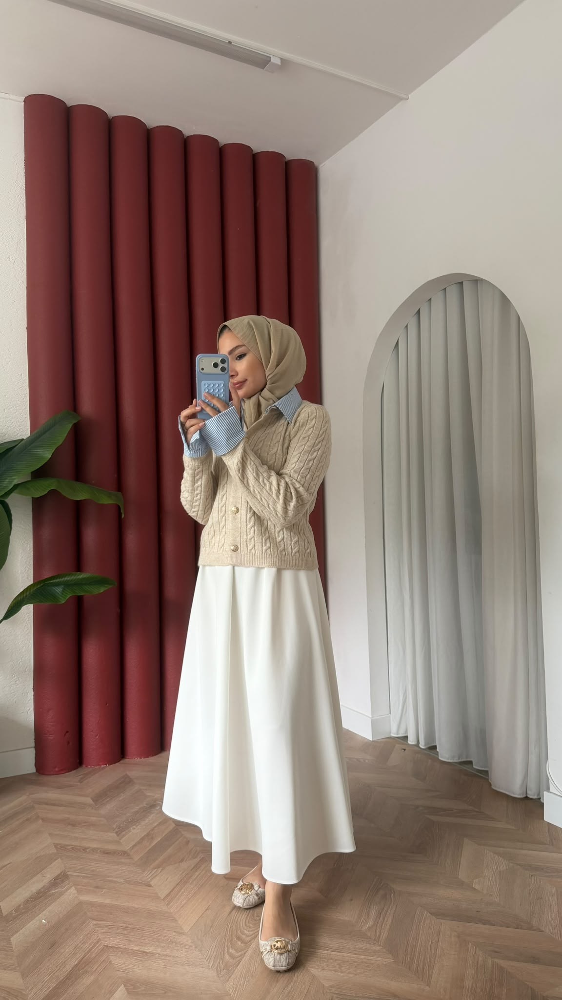 MEYSADESIGN HIRKA Gömlek Yakalı Triko Hırka Bej