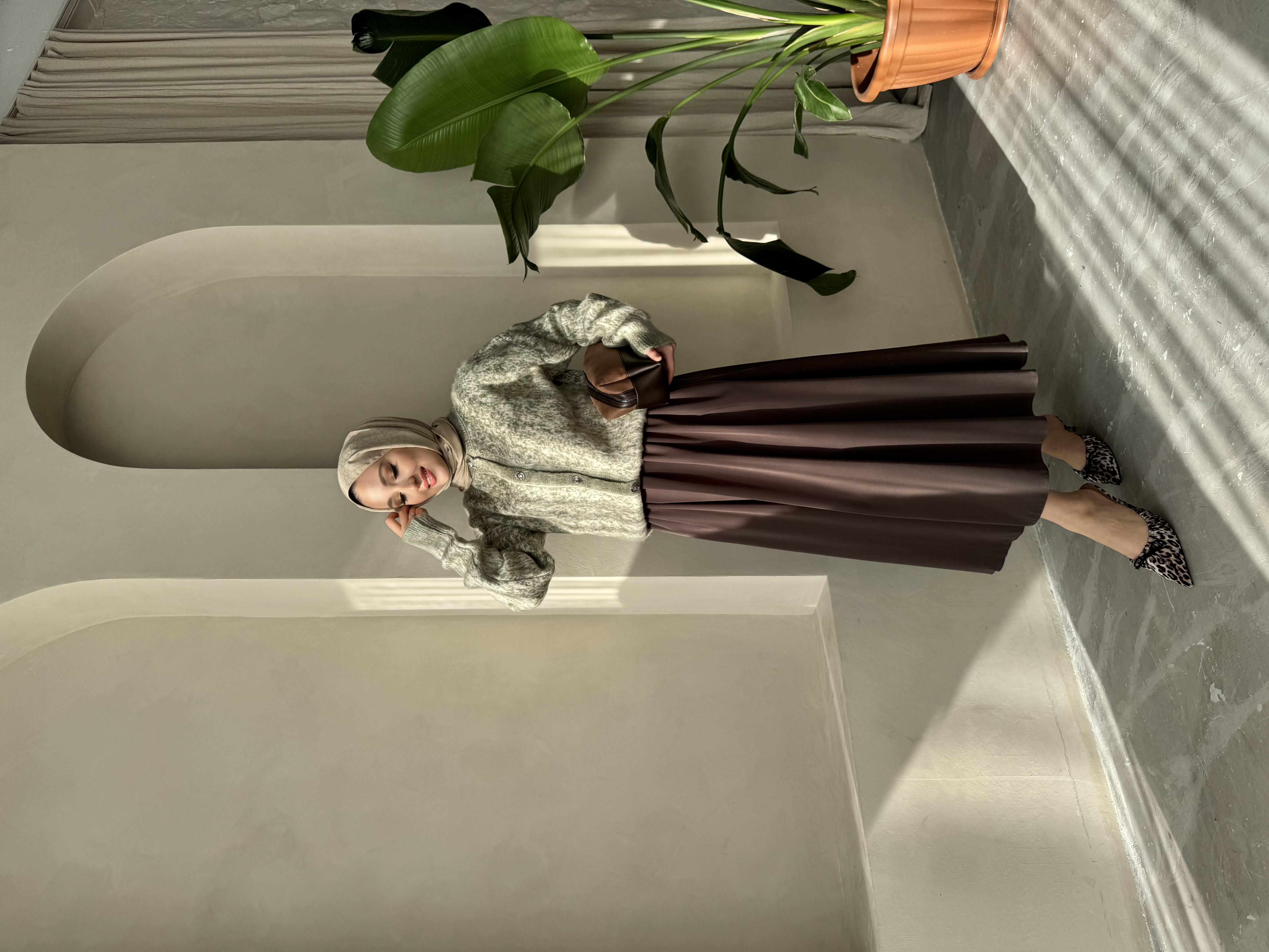 Speckled Knit Cardigan Green