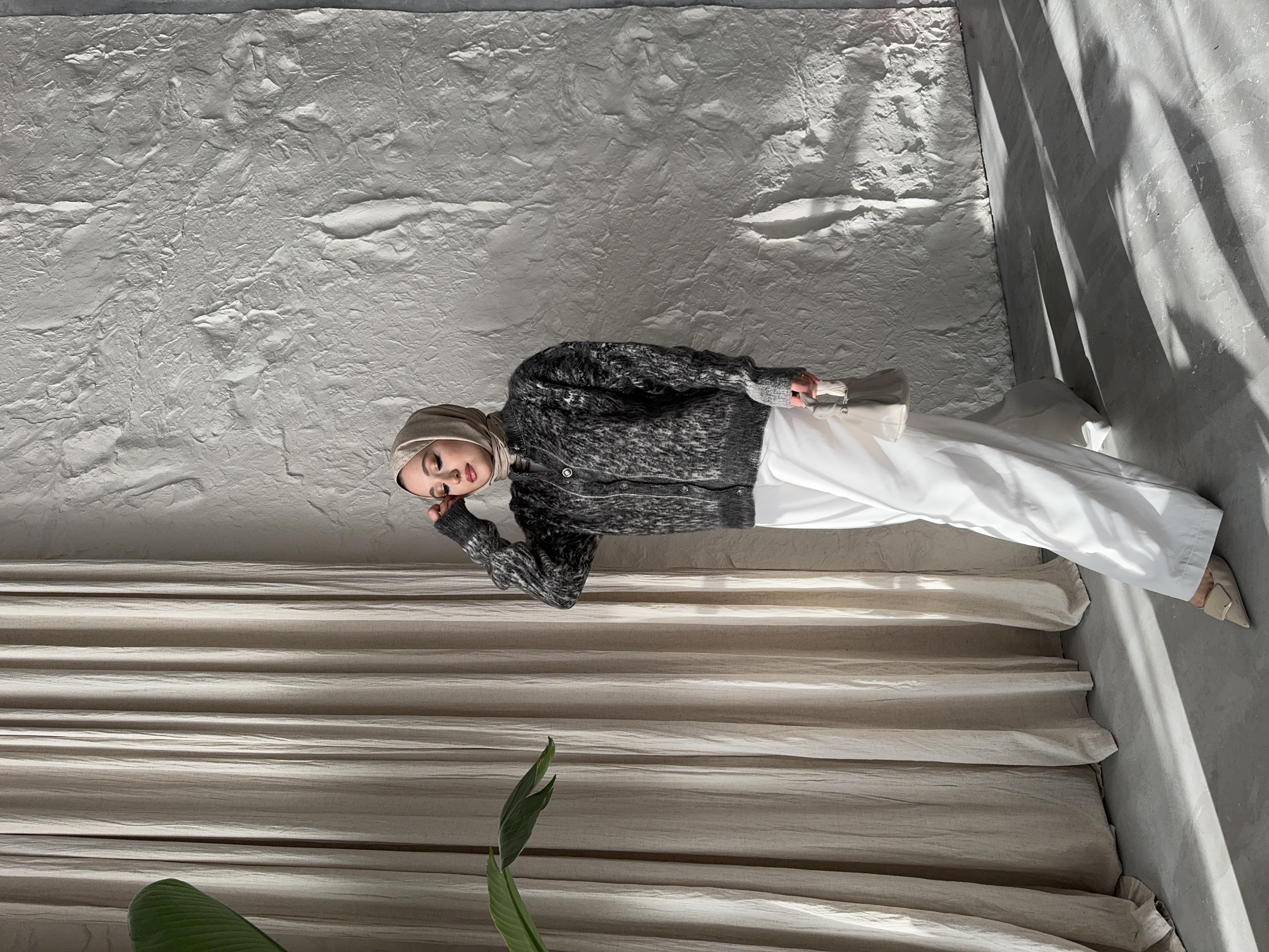 Speckled Knit Cardigan Black