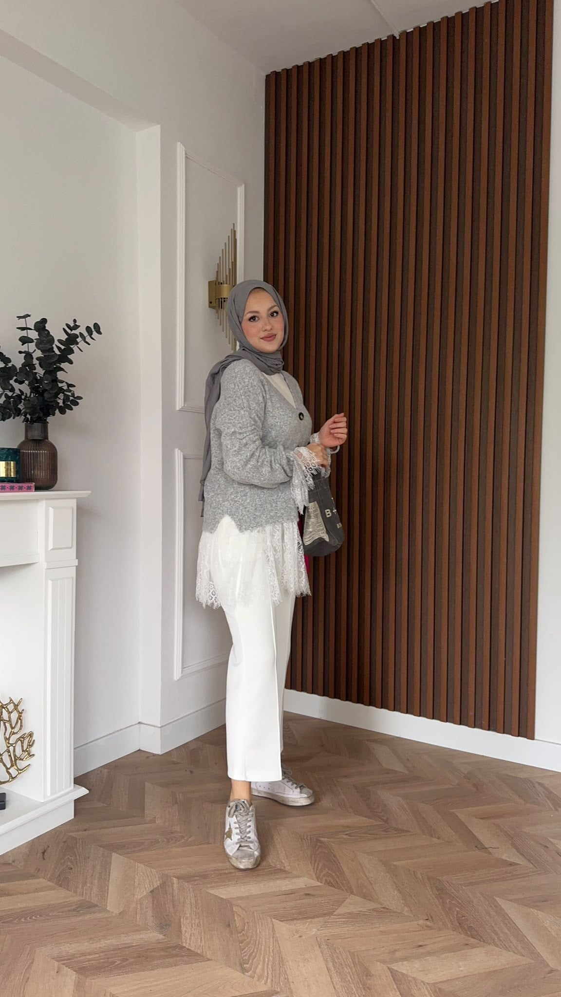 MEYSADESIGN HIRKA Örme Triko Hırka Dantel Detaylı Gri