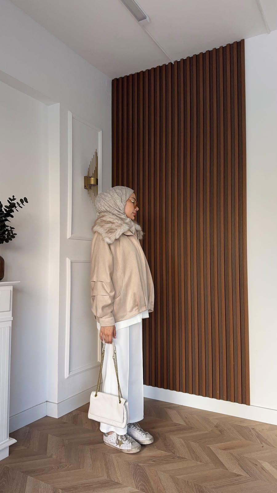 MEYSADESIGN KABAN Kürk Yakalı Bomber Kaban Bej
