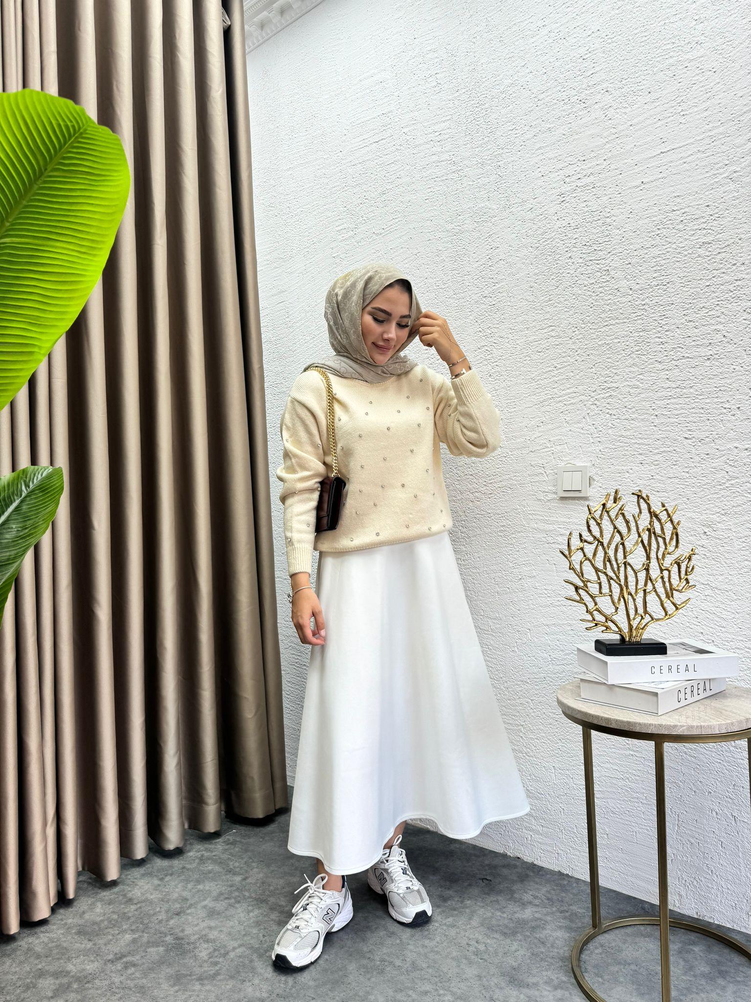 Embellished Sweater Beige