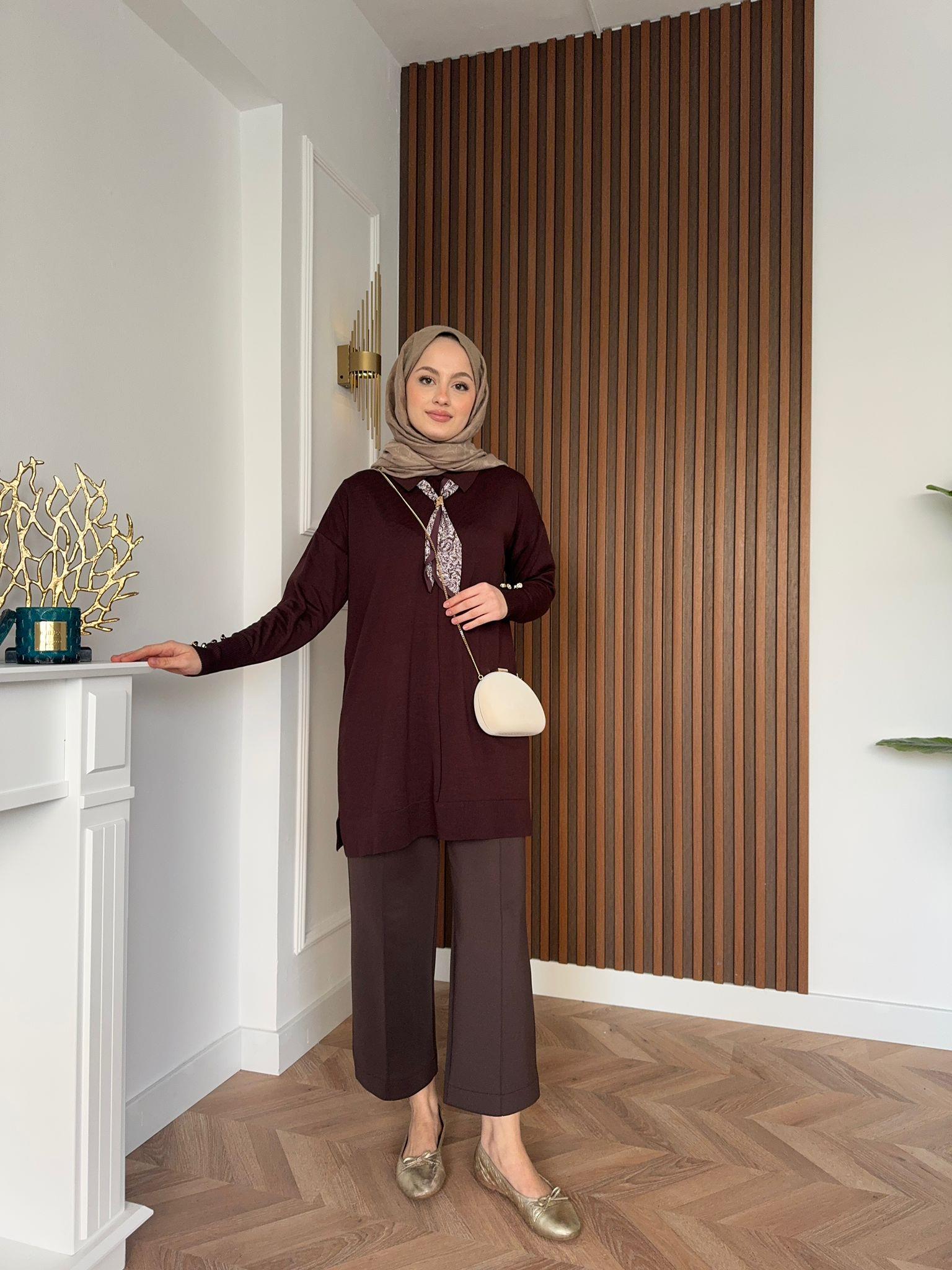 Foulard Merserized  Tunic Brown