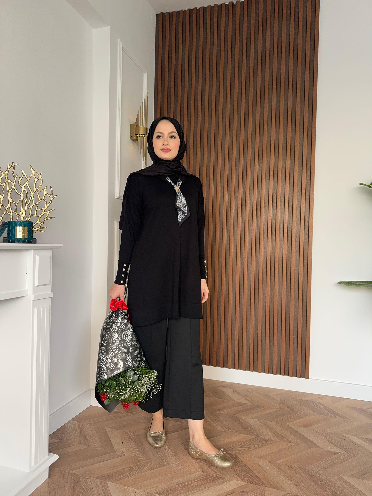 Foulard Merserized  Tunic Black